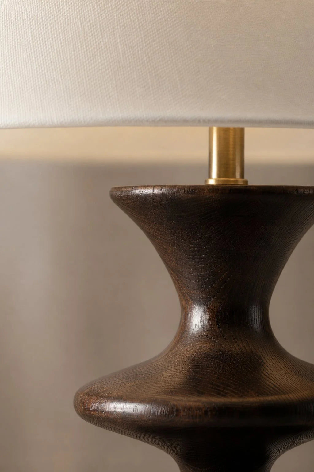 Maison Moya - Sablier Turned Wood Table Lamp - closeup detail