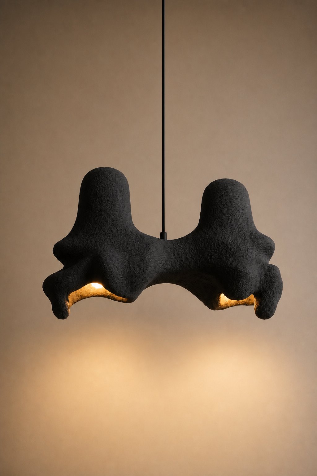 Maison Moya - Cloche Jumelle Twin Bell Sculptural Pendant - Noir