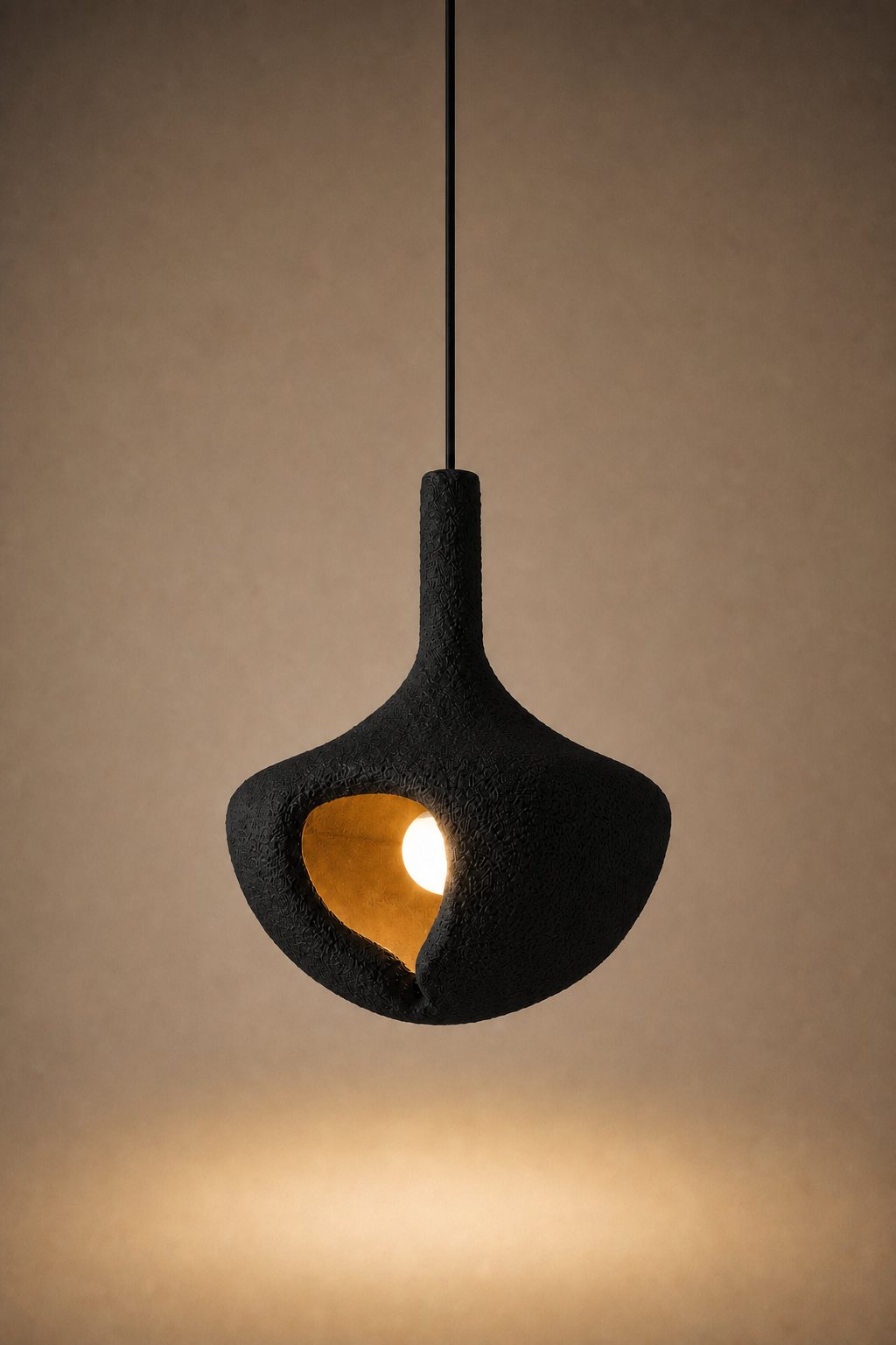 Maison Moya - Diamant Inverted Teardrop Plaster Pendant Lamp - Noir