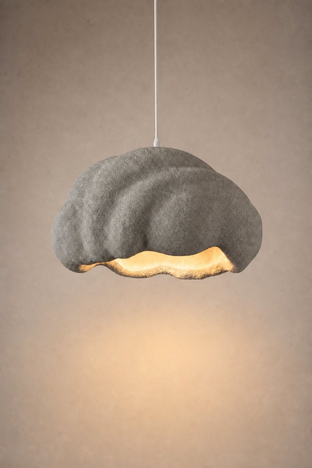 Maison Moya - Nebula Ribbed Plaster Pendant Lamp - Gris Galet