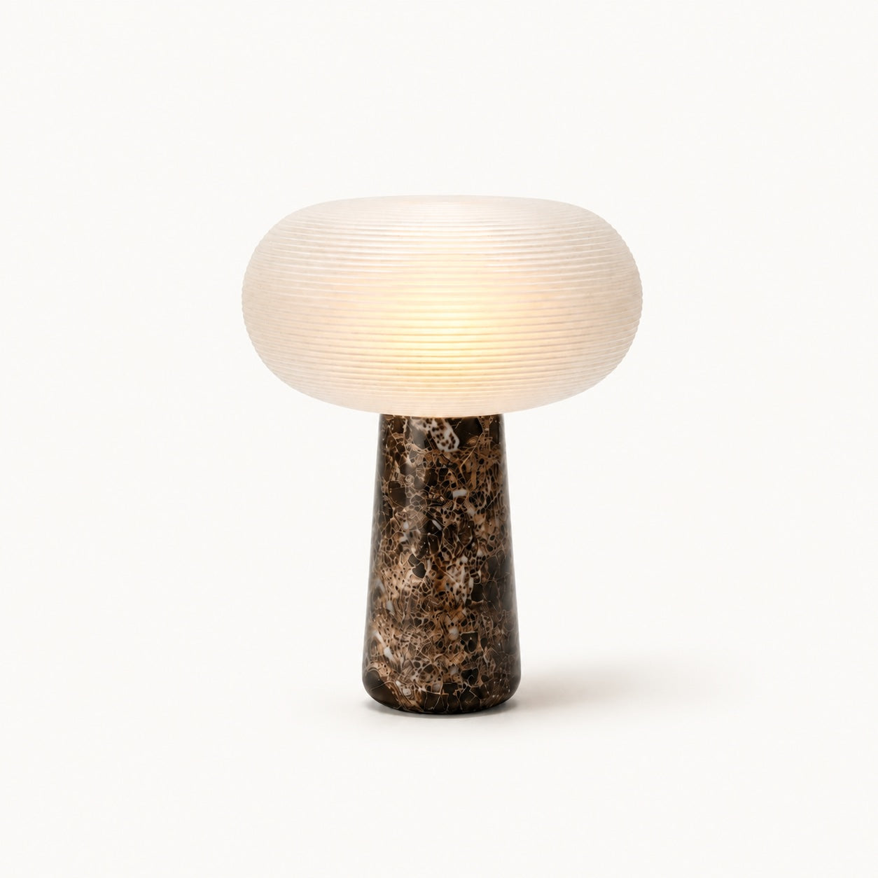 Brioche Ribbed Glass Marble Table Lamp