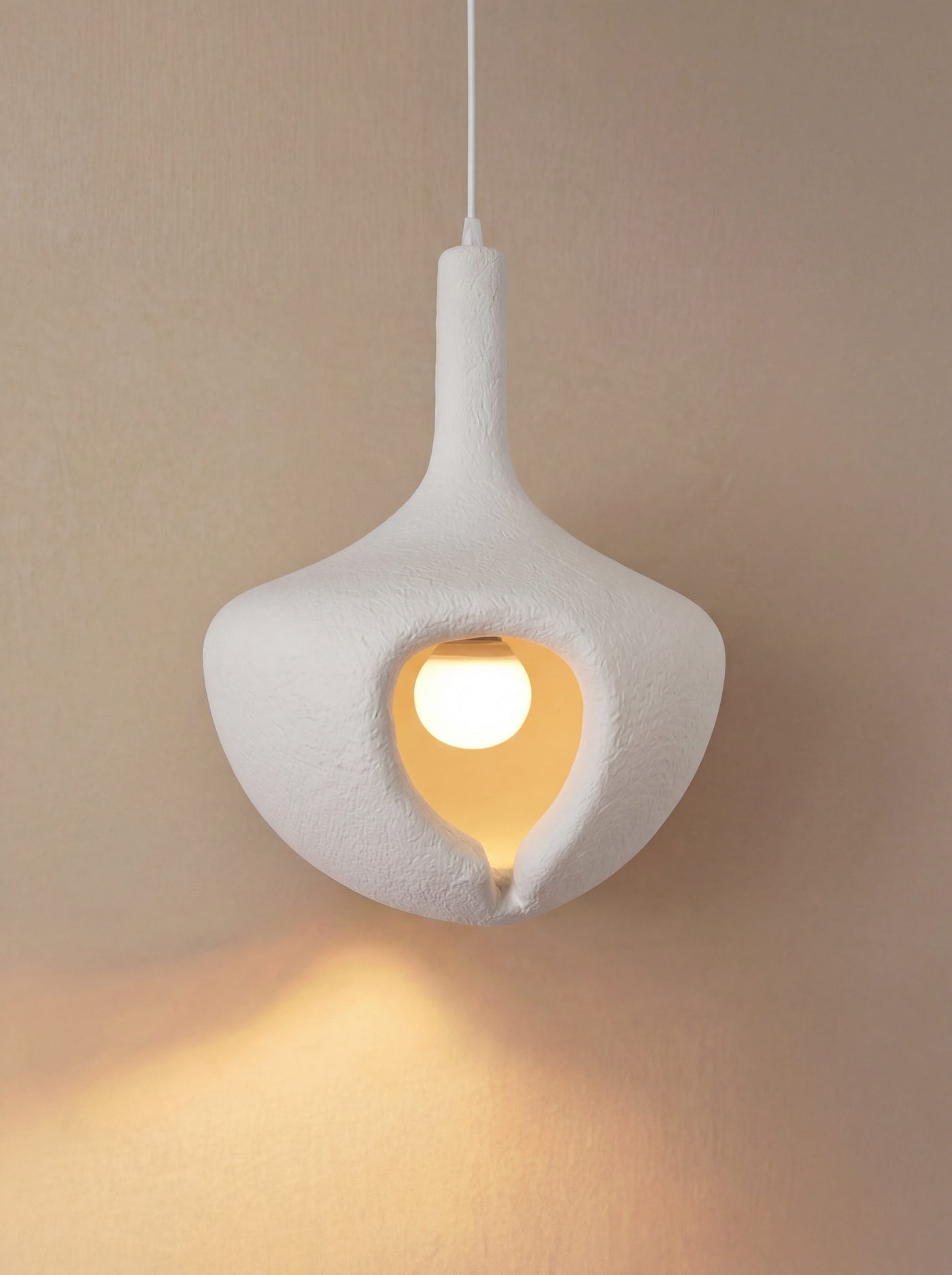 Vase Ceramic Bell Pendant Lamp detail view - Maison Moya sculptural pendant lamp
