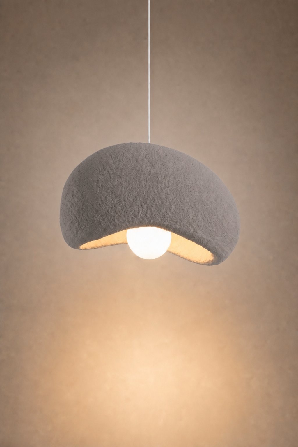 Maison Moya - Alba Sculptural Plaster Pendant Lamp - Gris Galet