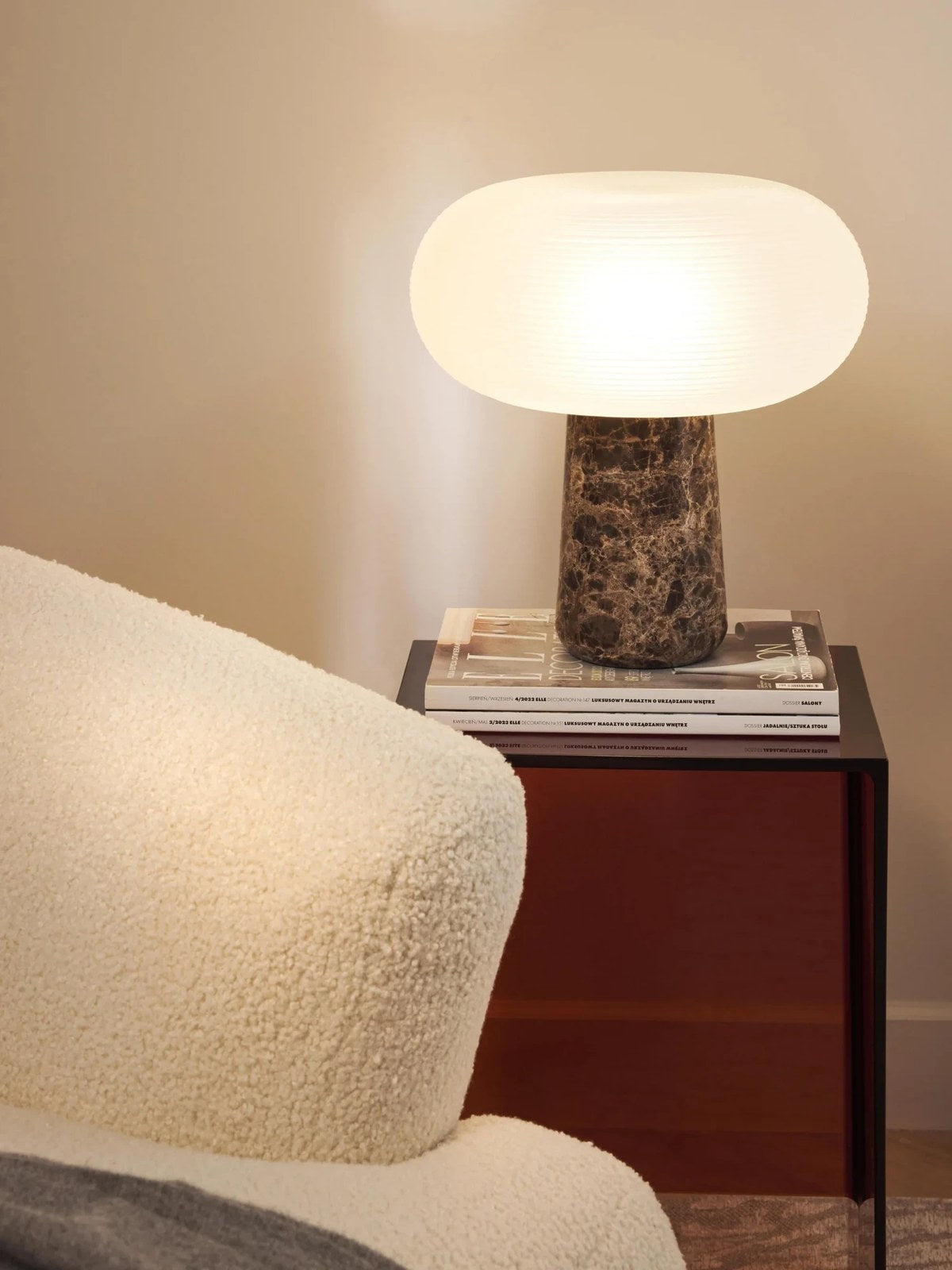 Brioche Ribbed Glass Marble Table Lamp – Maison Moya