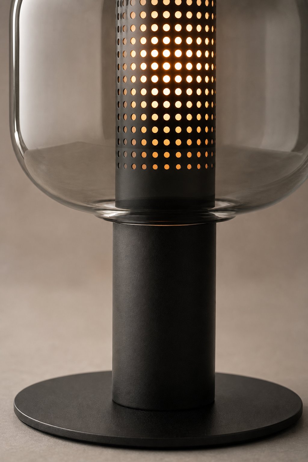 Maison Moya - Cage Caned Glass Globe Table Lamp - closeup detail