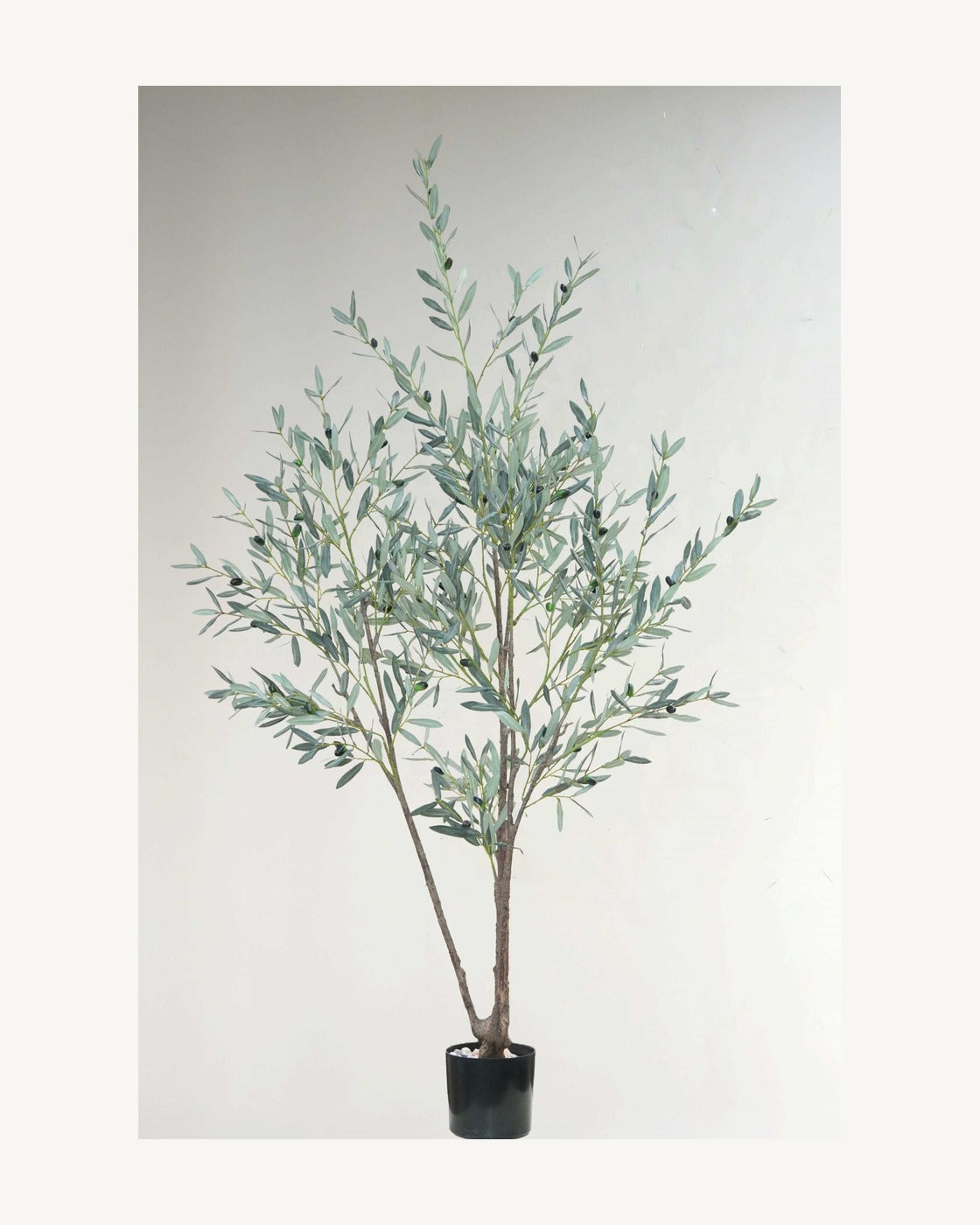 Ravello Artificial Olive Tree, full product studio view in the included nursery pot
