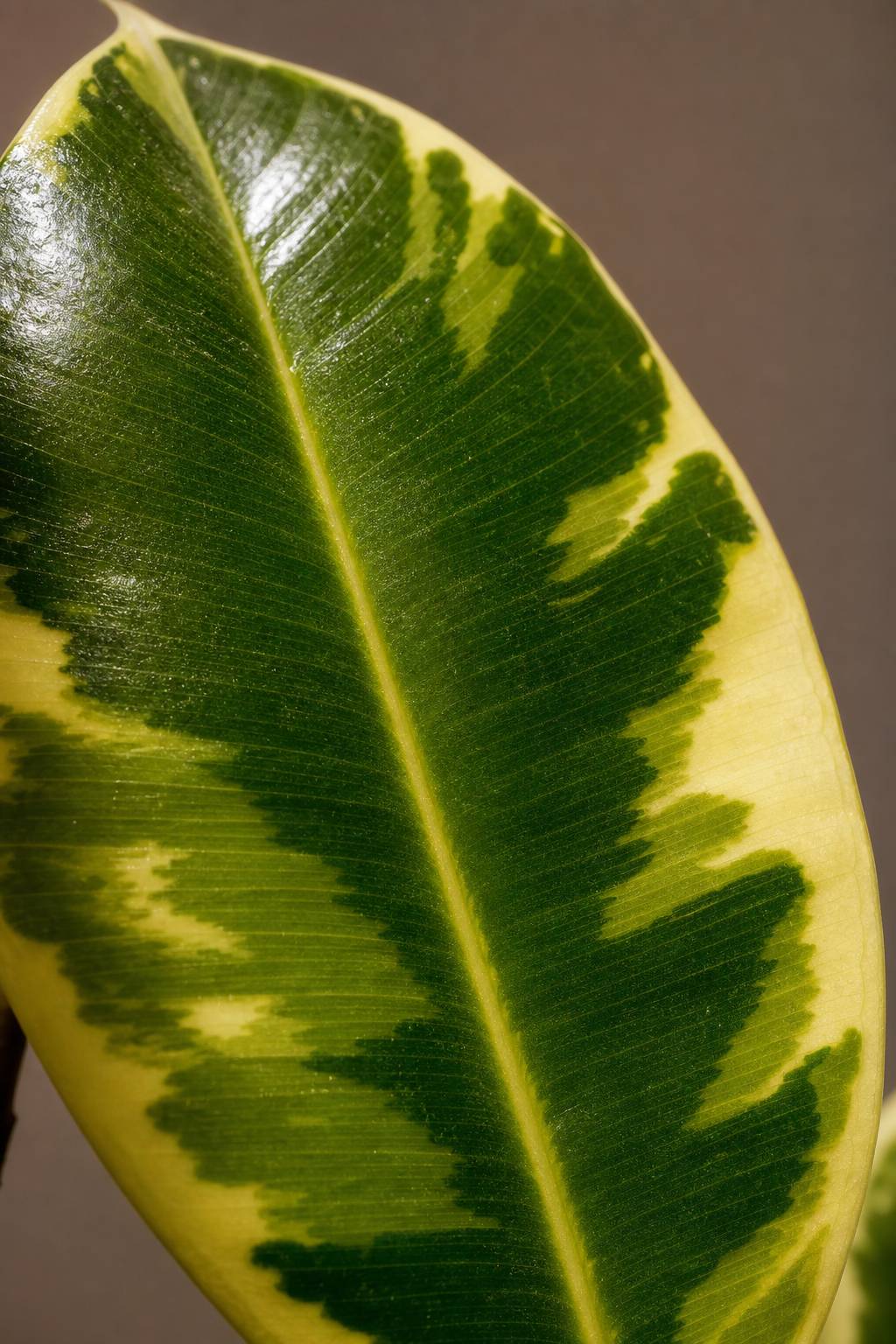 Maison Moya - Rubber Tree Glossy Faux Tree - closeup surface