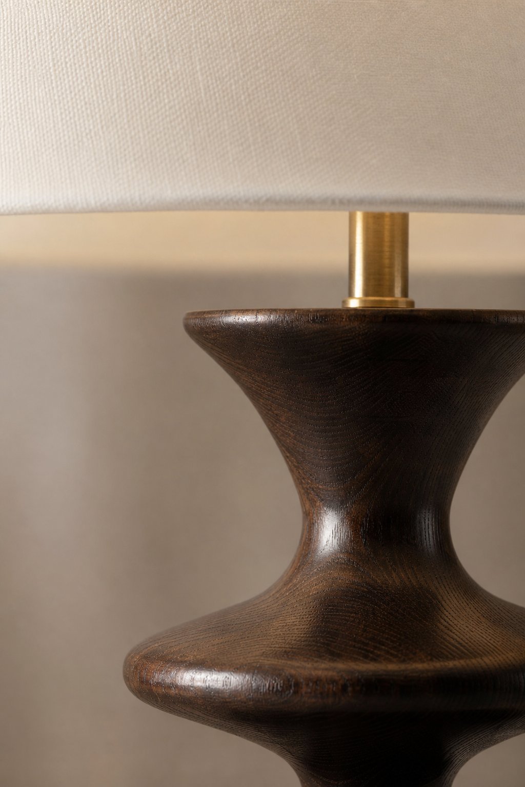 Maison Moya - Sablier Turned Wood Table Lamp - closeup detail