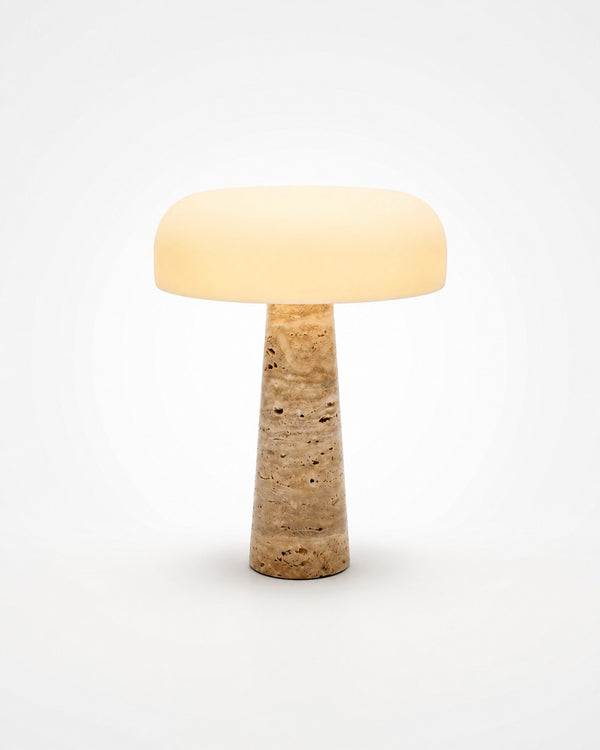 Travertin Cône Lampe à poser