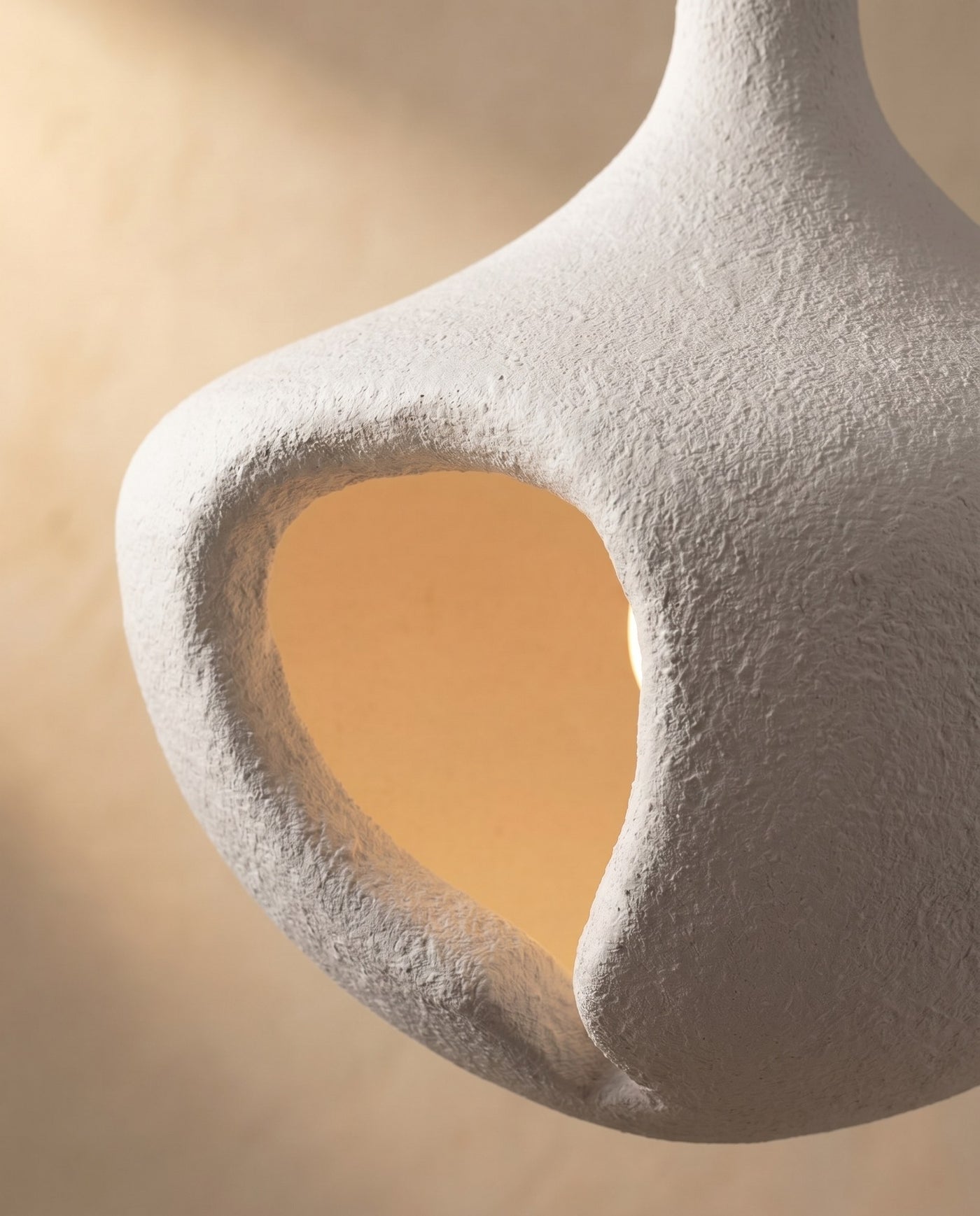 Maison Moya - Vase Ceramic Bell Pendant Lamp - 03 closeup-top