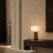 Brioche Ribbed Glass Marble Table Lamp