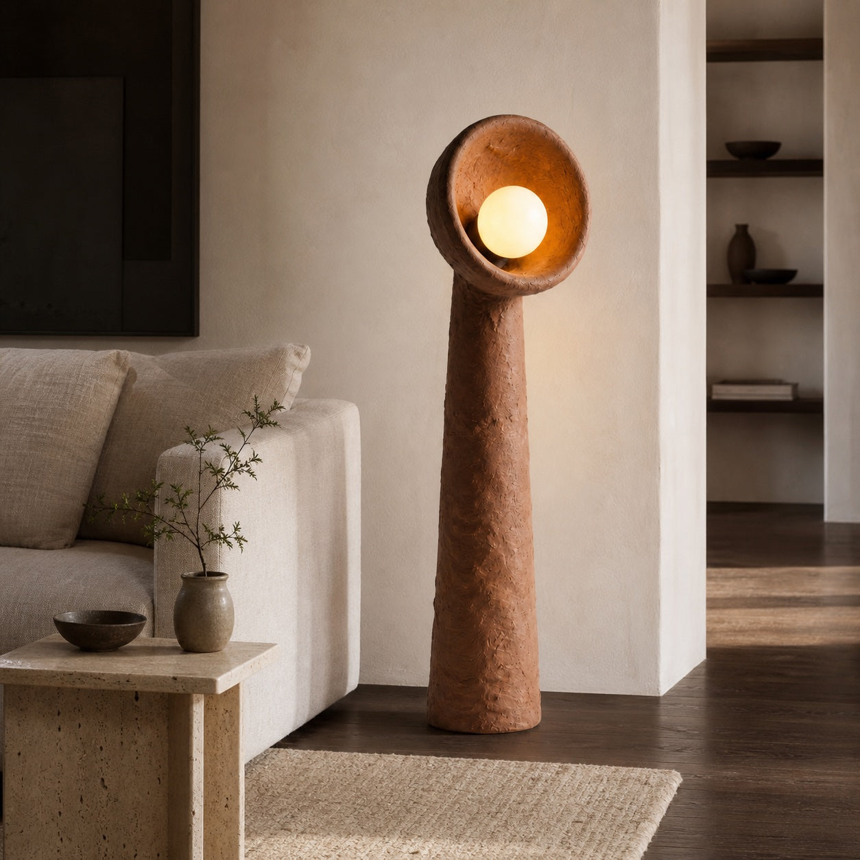 Lampadaire en terre cuite Foyer