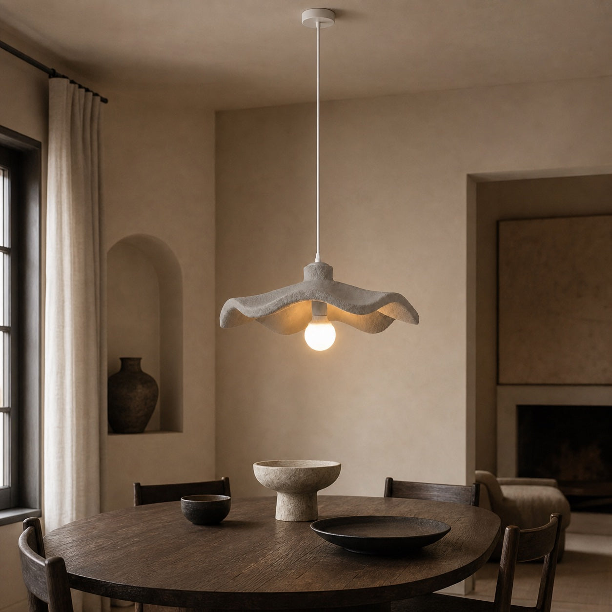 Vague hanglamp met golvende schijf