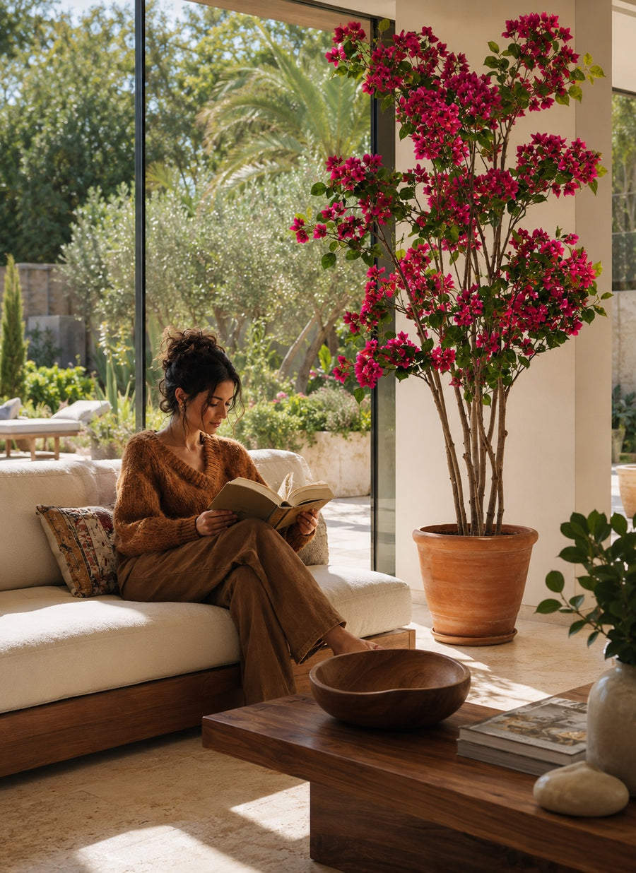 Bougainvillier artificiel Maison Moya dans un intérieur lumineux
